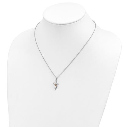Sterling Silver Landstrom'S Mt. Rushmore Black Hills 12K Gold Accents Cross 18 Inch Spring Ring Clasp Necklace
