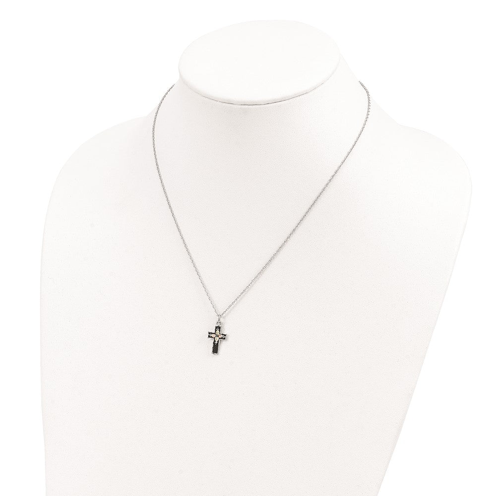 Sterling Silver Landstrom'S Mt. Rushmore Black Hills 12K Gold Accents Antiqued Cross 18 Inch Spring Ring Clasp Necklace