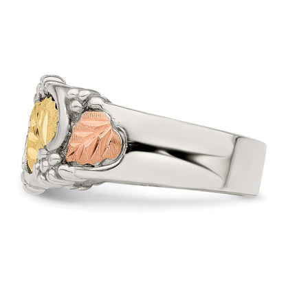 Sterling Silver Landstrom'S Mt. Rushmore Black Hills 12K Gold Accents Leaves Ring