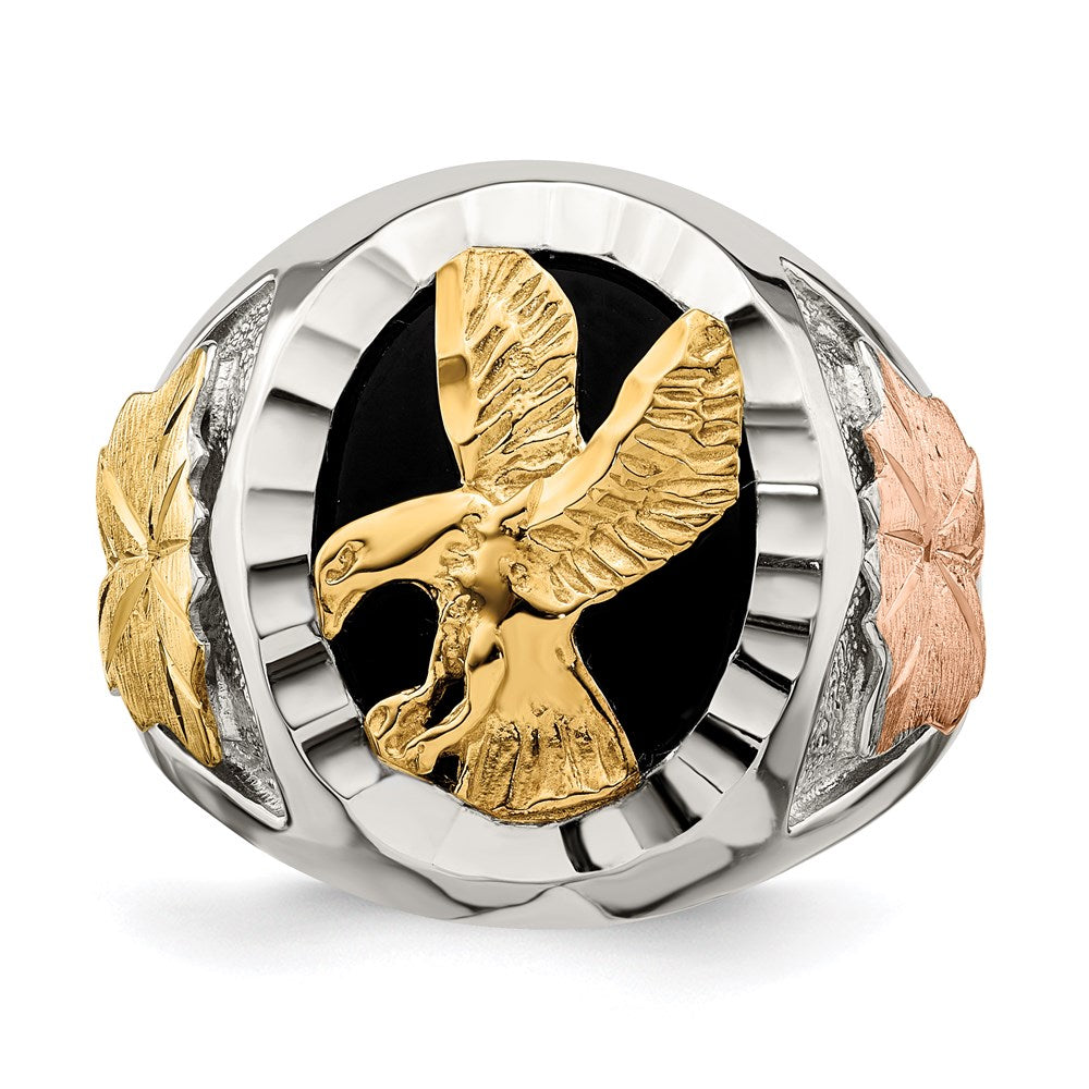 Sterling Silver Landstrom'S Mt. Rushmore Black Hills 12K Gold Accents Antiqued Eagle Ring