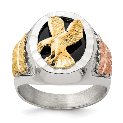 Sterling Silver Landstrom'S Mt. Rushmore Black Hills 12K Gold Accents Antiqued Eagle Ring