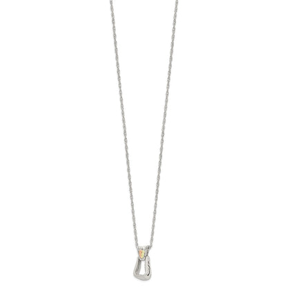 Sterling Silver Landstrom'S Mt. Rushmore Black Hills 12K Gold Accents Stirrup 18 Inch Spring Ring Clasp Necklace