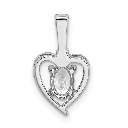 Sterling Silver Rhodium-Plated White Topaz & Diam. Pendant