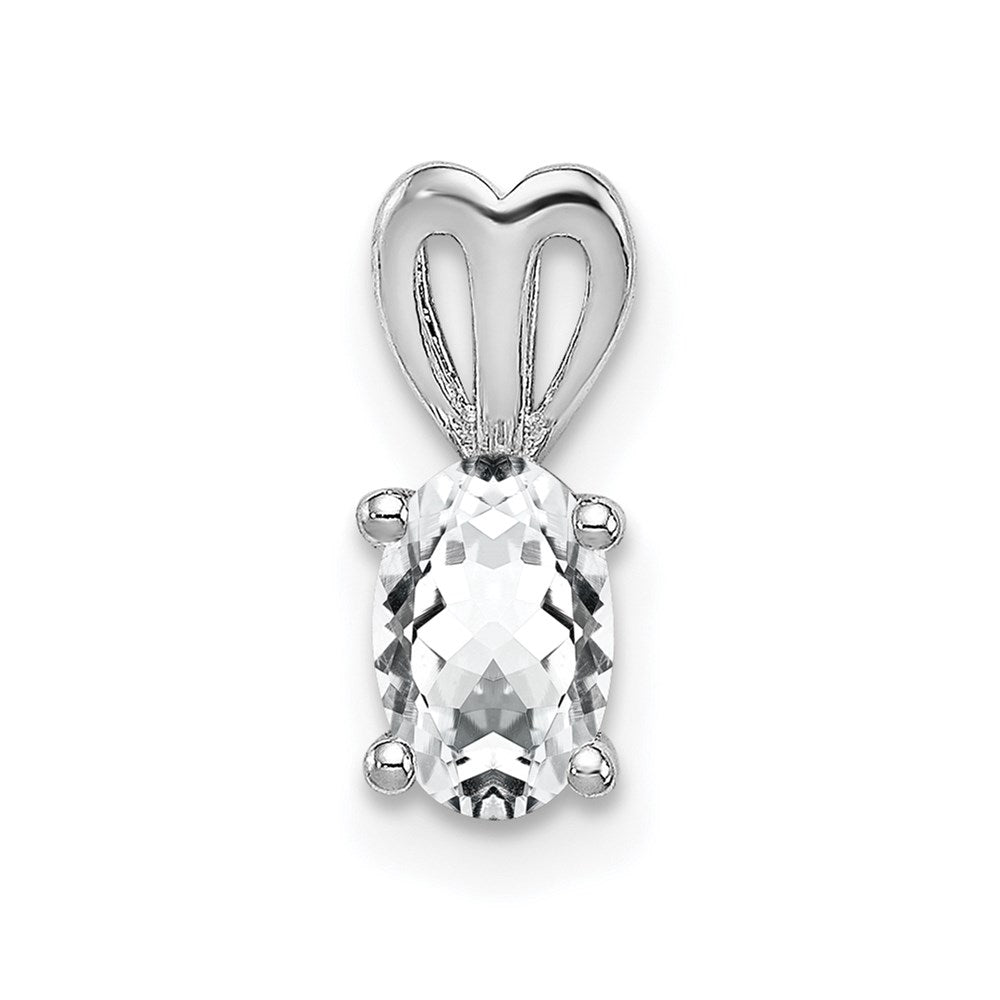 Sterling Silver Rhodium-Plated White Topaz Pendant