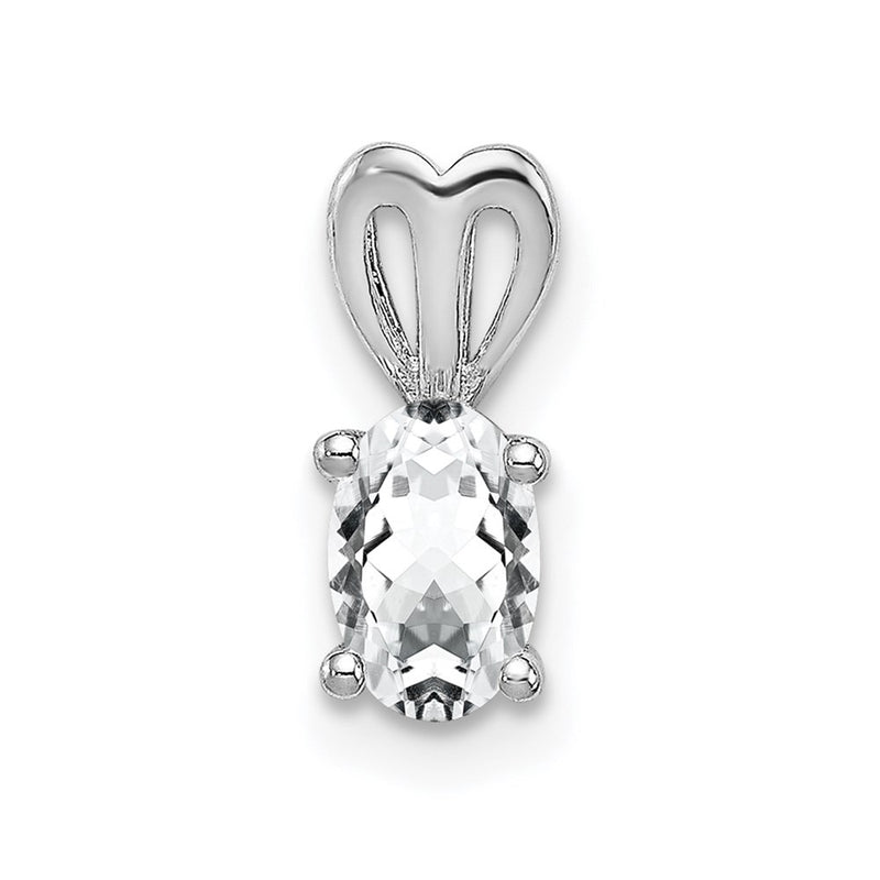 Sterling Silver Rhodium-Plated White Topaz Pendant