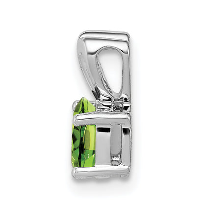 Sterling Silver Rhodium-Plated Peridot Pendant