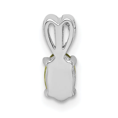 Sterling Silver Rhodium-Plated Peridot Pendant
