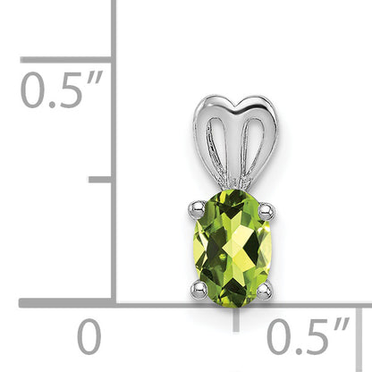 Sterling Silver Rhodium-Plated Peridot Pendant