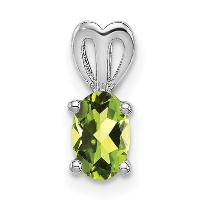 Sterling Silver Rhodium-Plated Peridot Pendant