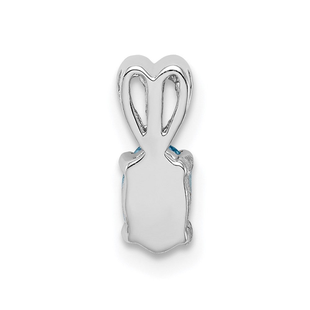Sterling Silver Rhodium-Plated Light Swiss Blue Topaz Pendant