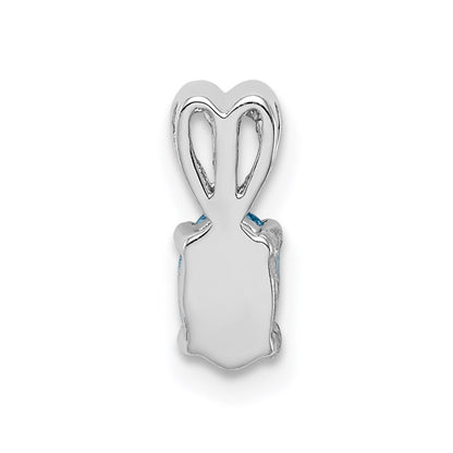 Sterling Silver Rhodium-Plated Light Swiss Blue Topaz Pendant