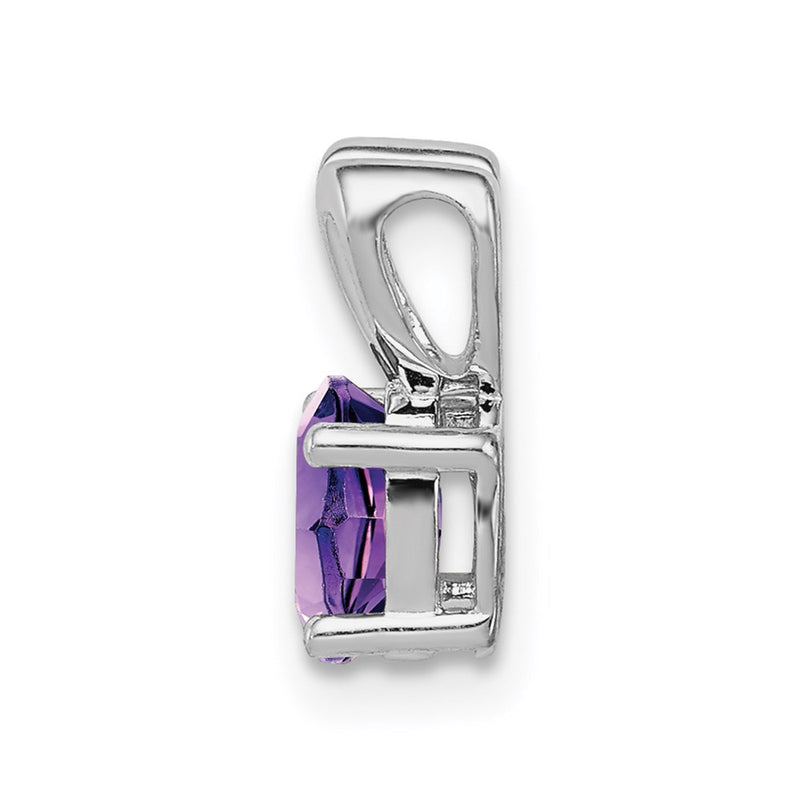 Sterling Silver Rhodium-Plated Amethyst Pendant