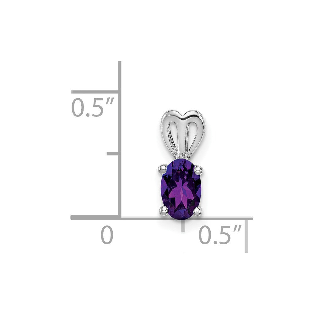 Sterling Silver Rhodium-Plated Amethyst Pendant