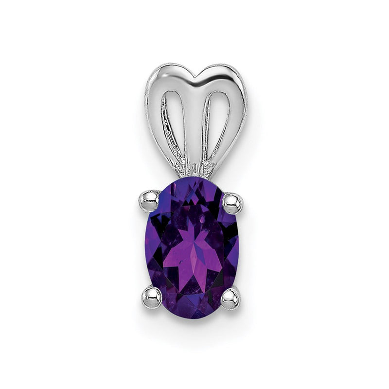 Sterling Silver Rhodium-Plated Amethyst Pendant