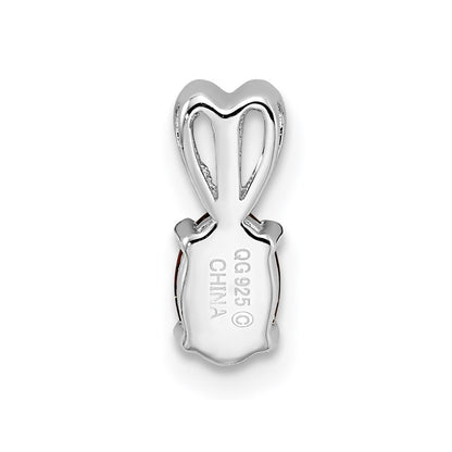 Sterling Silver Rhodium-Plated Garnet Pendant