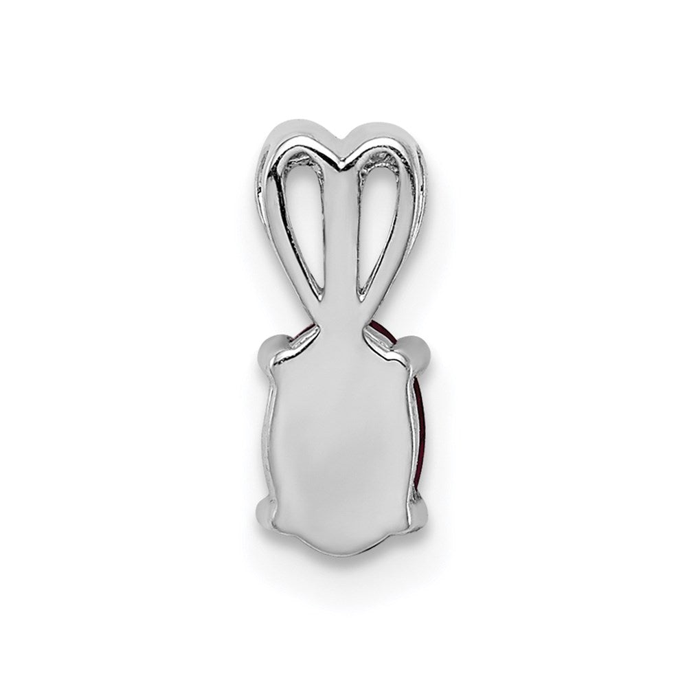 Sterling Silver Rhodium-Plated Created Ruby Pendant