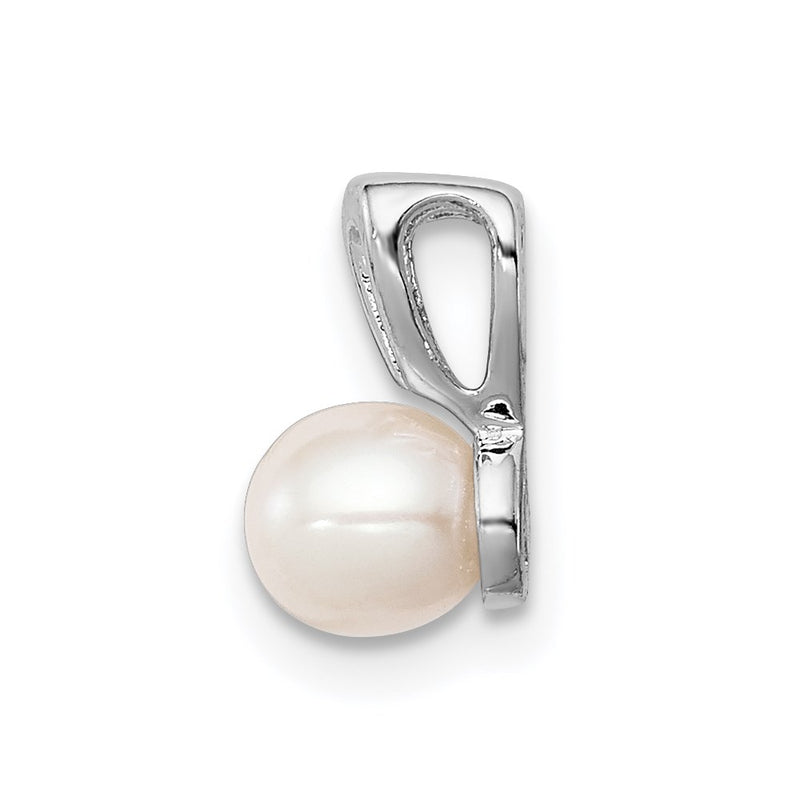 Sterling Silver Rhodium-Plated Fw Cultured Pearl Pendant