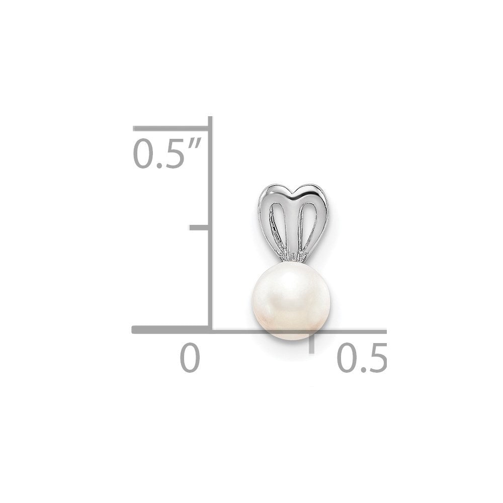 Sterling Silver Rhodium-Plated Fw Cultured Pearl Pendant