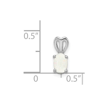 Sterling Silver Rhodium-Plated Created Opal Pendant