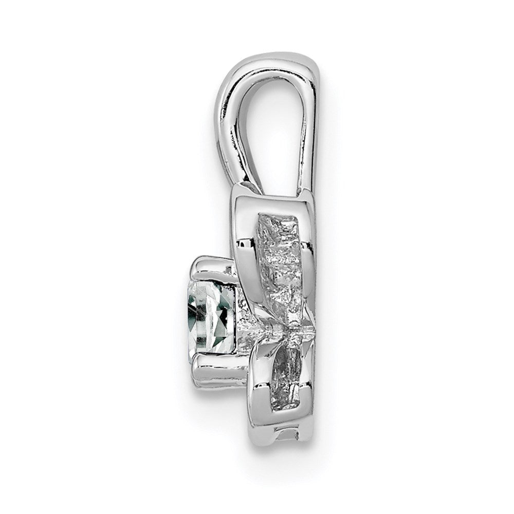 Sterling Silver Rhodium-Plated White Topaz Pendant