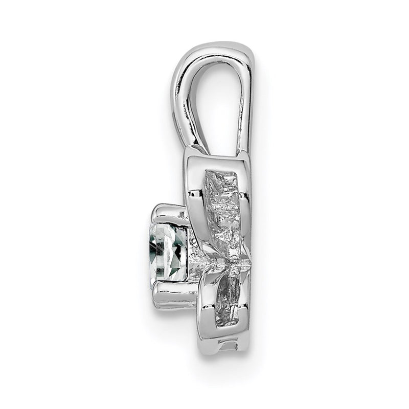 Sterling Silver Rhodium-Plated White Topaz Pendant
