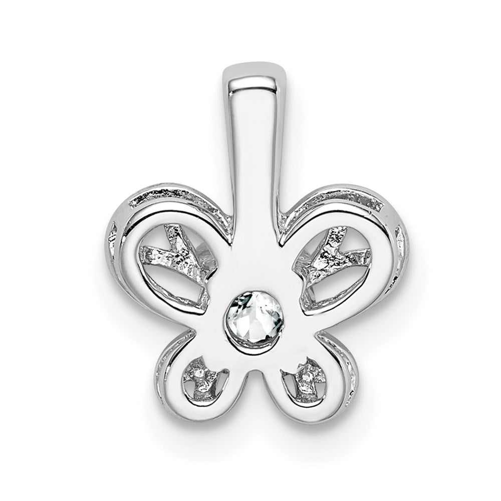 Sterling Silver Rhodium-Plated White Topaz Pendant