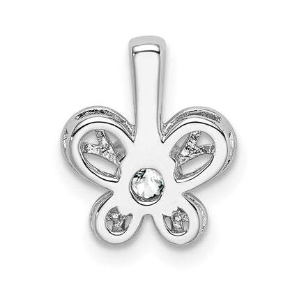 Sterling Silver Rhodium-Plated White Topaz Pendant