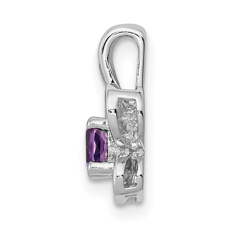 Sterling Silver Rhodium-Plated Amethyst Pendant