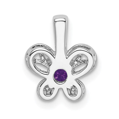 Sterling Silver Rhodium-Plated Amethyst Pendant
