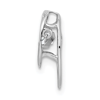 Sterling Silver Rhodium Cz Birthstone Vibrant Chain Slide