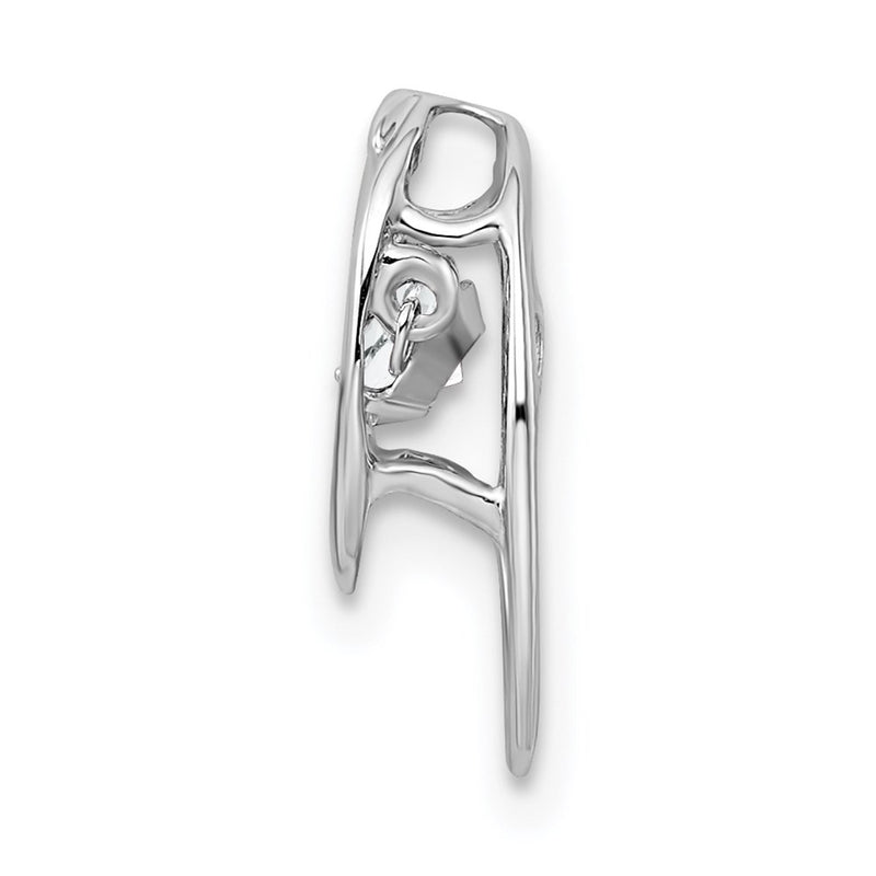 Sterling Silver Rhodium Cz Birthstone Vibrant Chain Slide