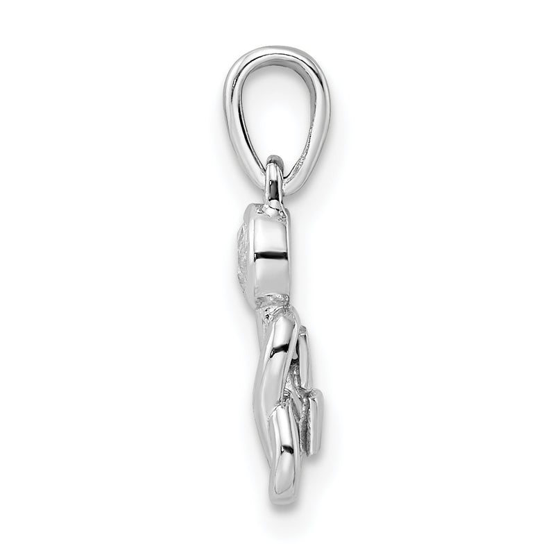Sterling Silver Rhodium-Plated White Topaz Infinity Birthstone Pendant