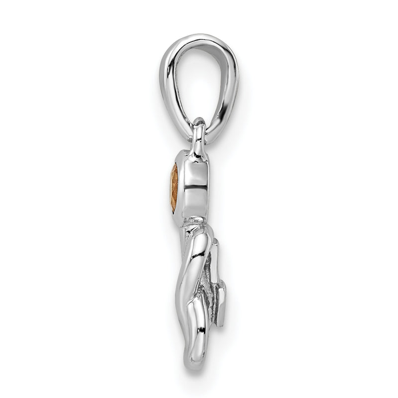 Sterling Silver Rhodium-Plated Polished Citrine Infinity Birthstone Pendant