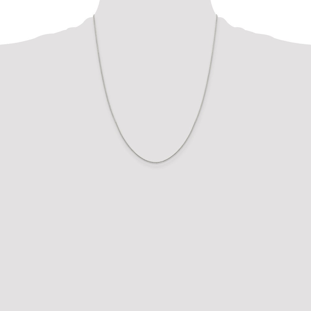 22 Inch Sterling Silver .8mm 8 Sided Diamond-Cut Box Chain Necklace