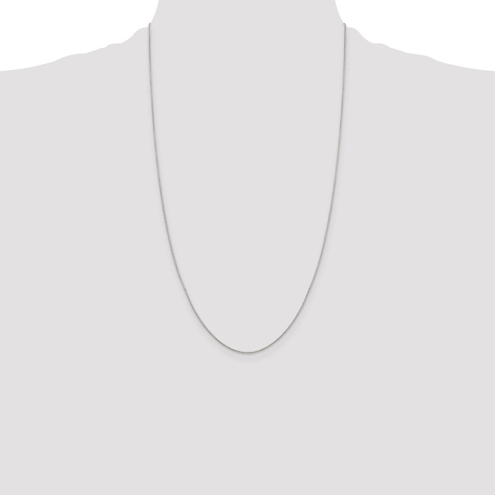 26 Inch Sterling Silver .8mm 8 Sided Diamond-Cut Box Chain Necklace