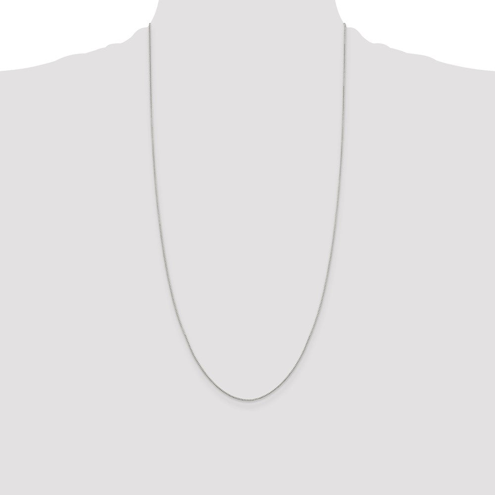 28 Inch Sterling Silver .8mm 8 Sided Diamond-Cut Box Chain Necklace