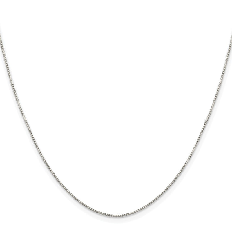Sterling Silver Rhodium-Plated .8mm 8 Sided Box Chain