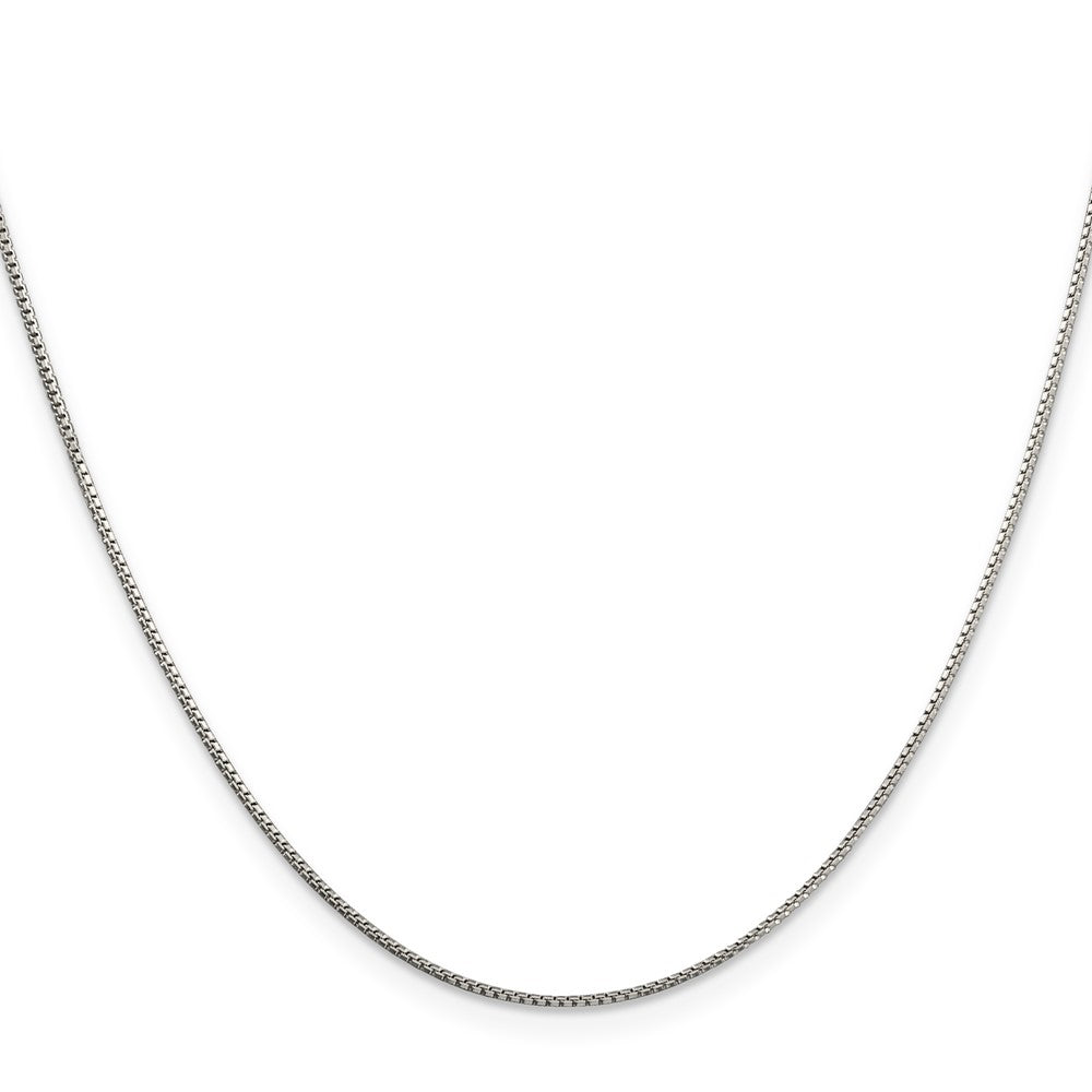20 Inch Sterling Silver 1mm 8 Sided Diamond-Cut Box Chain Necklace