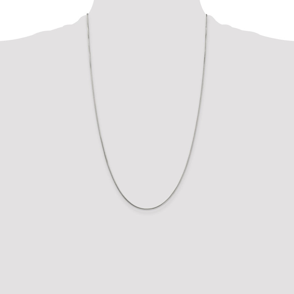 26 Inch Sterling Silver 1mm 8 Sided Diamond-Cut Box Chain Necklace