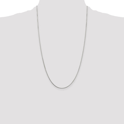 26 Inch Sterling Silver 1mm 8 Sided Diamond-Cut Box Chain Necklace