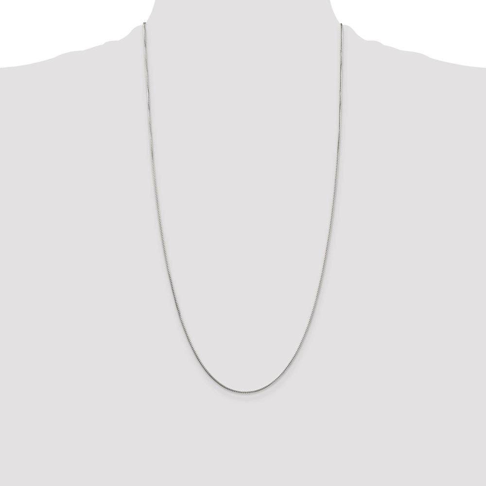 28 Inch Sterling Silver 1mm 8 Sided Diamond-Cut Box Chain Necklace