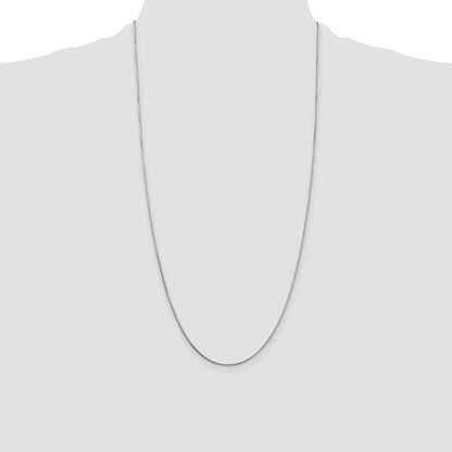28 Inch Sterling Silver 1mm 8 Sided Diamond-Cut Box Chain Necklace