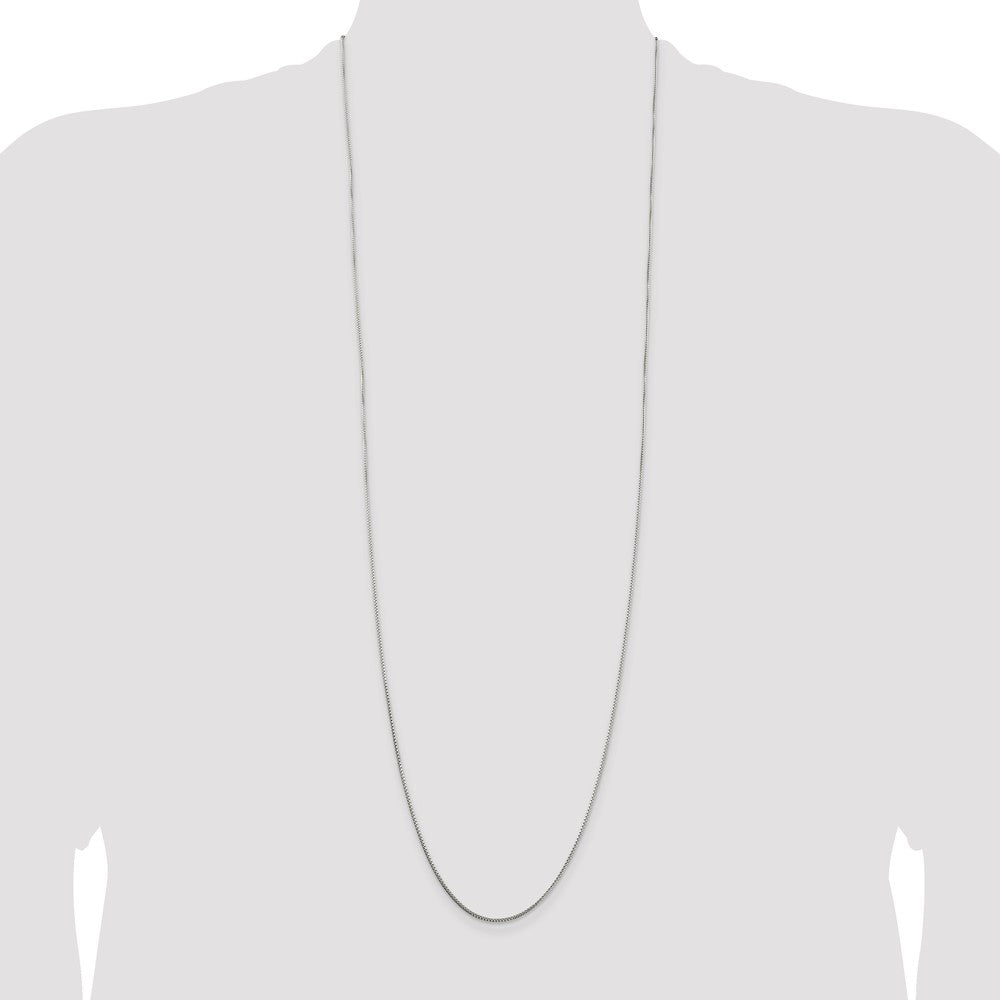36 Inch Sterling Silver 1mm 8 Sided Diamond-Cut Box Chain Necklace