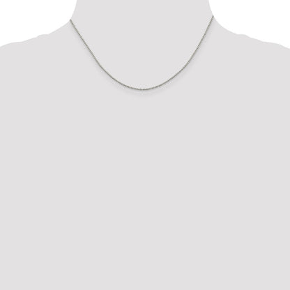 16 Inch Sterling Silver 1.15mm 8 Sided Diamond-Cut Box Chain Necklace