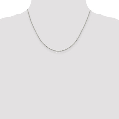 18 Inch Sterling Silver 1.15mm 8 Sided Diamond-Cut Box Chain W/2In Ext.