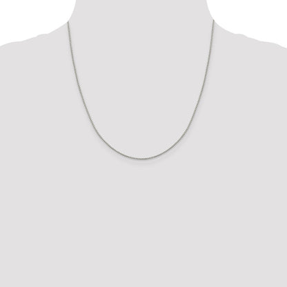 20 Inch Sterling Silver 1.15mm 8 Sided Diamond-Cut Box Chain Necklace