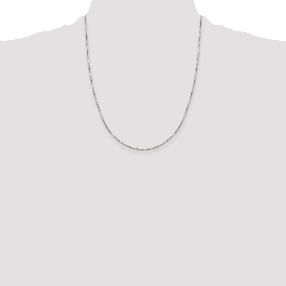 22 Inch Sterling Silver 1.15mm 8 Sided Diamond-Cut Box Chain Necklace