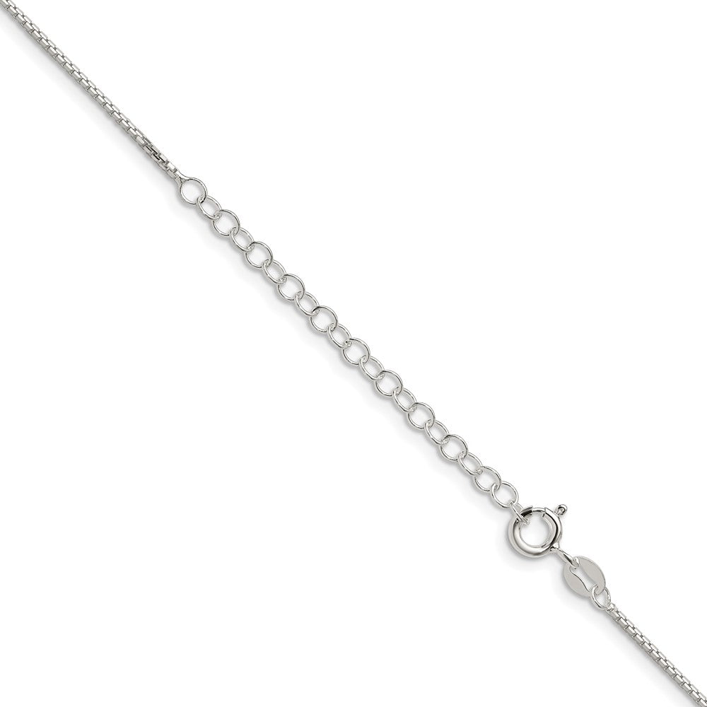 18 Inch Sterling Silver 1.15mm 8 Sided Diamond-Cut Box Chain W/2In Ext.