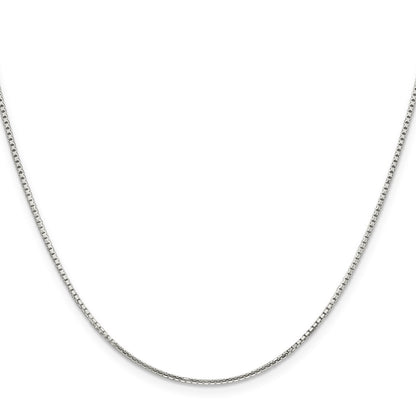 20 Inch Sterling Silver 1.25mm 8 Sided Diamond-Cut Box Chain Necklace