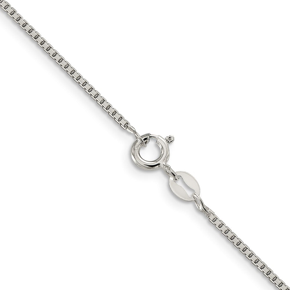 18 Inch Sterling Silver 1.25mm 8 Sided Diamond-Cut Box Chain W/2In Ext.